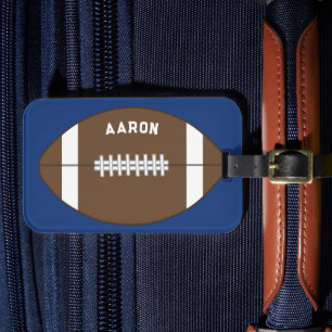 Personlig blå fotbollsväska Tag Gåva Bagagebricka
