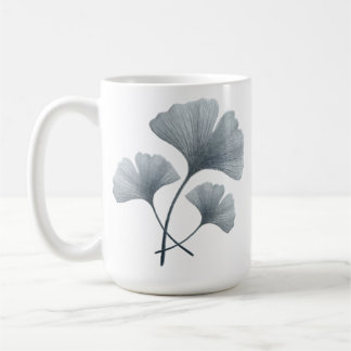Personlig blå Ginkgo-bladskål med eget namn Kaffemugg