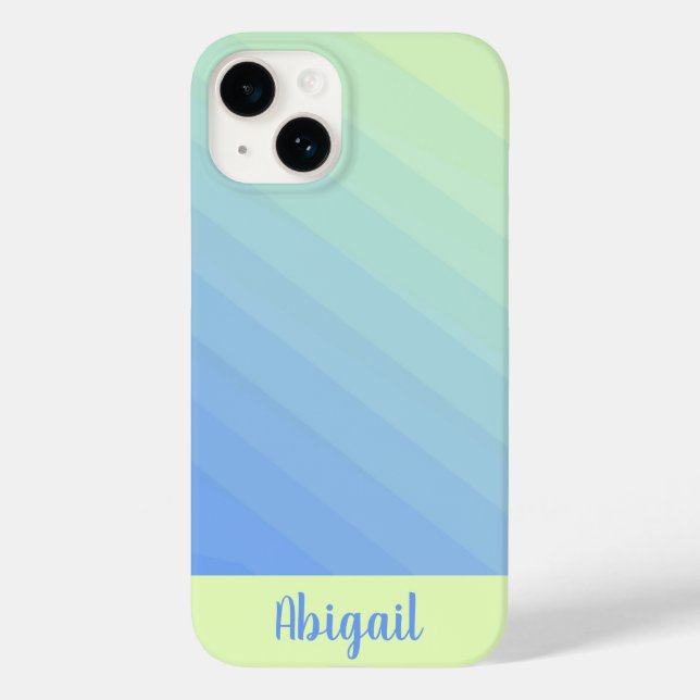 Personlig blå grön gul Ombre Gradient  (Baksida)