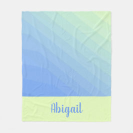 Personlig blå grön gul Ombre Gradient  Fleecefilt