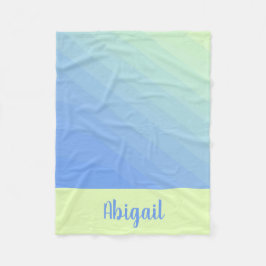 Personlig blå grön gul Ombre Gradient  Fleecefilt