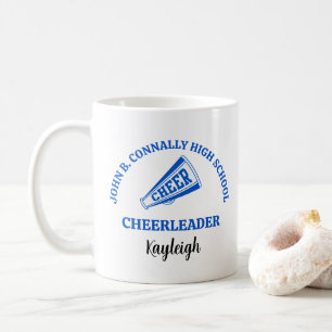 Personlig blå gymnasiecheerleader kaffemugg