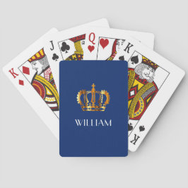 Personlig blå kunglig guldkrona casinokort