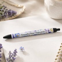 Personlig blå lila vildblomma akvarell