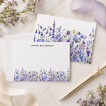 Personlig blå lila vildblomma akvarell