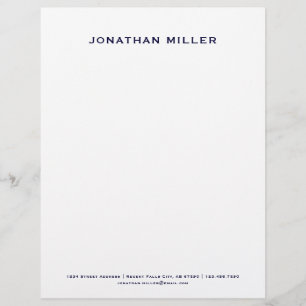 Personlig Blå monogram Letterhead Brevhuvud