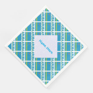 Personlig blå namn Aruba-flagg mosaik Pappersservett