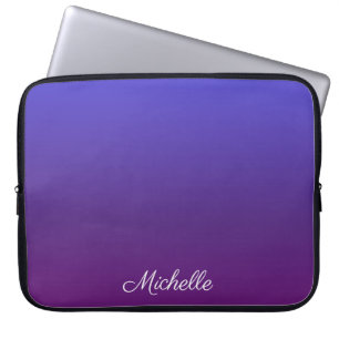 Personlig blå och lila ombre laptop fodral