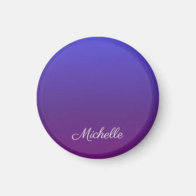 Personlig blå och lila ombre magnet (Framsidan)