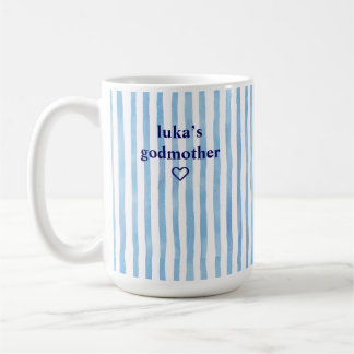 Personlig blå randig gudmor kaffemugg