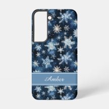 Personlig Blå Snöflinga Telefonfodral
