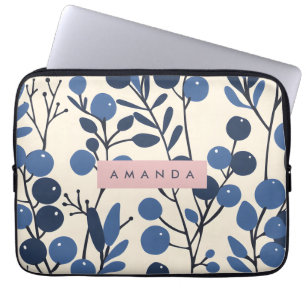 Personlig blåbärsbuske Botanisk stil Laptop Fodral