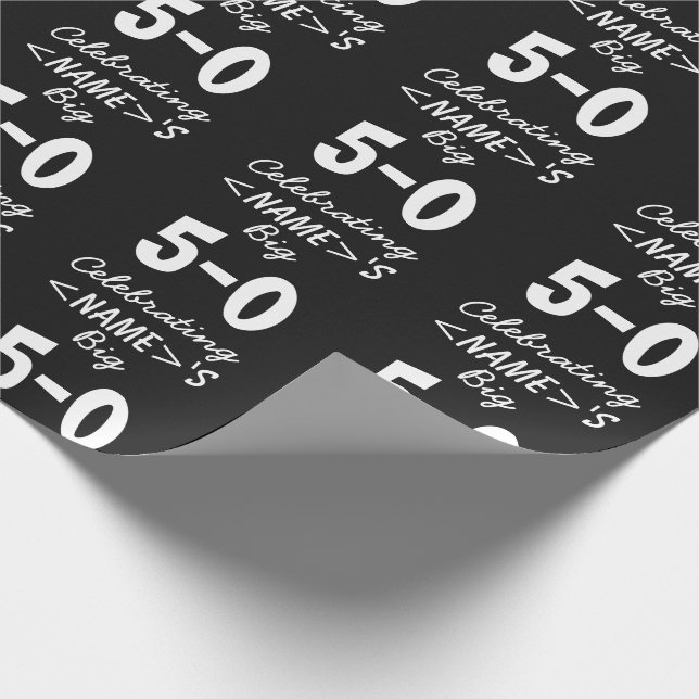 Personlig Black 50:e födelsedagen Presentpapper (Hörn)