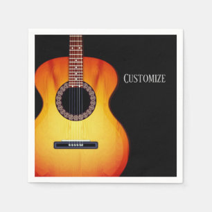 Personlig Black Acoustic Guitar Pappersservett