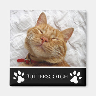 Personlig Black Add-a-Cat Photo Magnet
