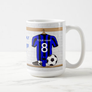 Personlig Black and Blue Football Ocer Jersey Kaffemugg