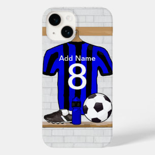Personlig Black and blue fotbollssoccer Jersey