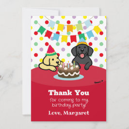 Personlig Black and Gult Labradors Birthday Tack Kort