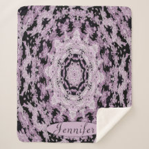 Personlig Black and Lavender Blommigt Mandala