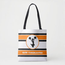 Personlig Black and Orange CheerLedare Tote