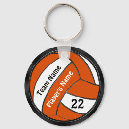 Personlig Black and Orange Volleyball Keychains Nyckelring