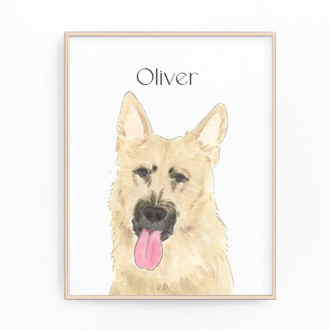 Personlig Black and Tan German Shepherd Art Fototryck (Skapare uppladdad)