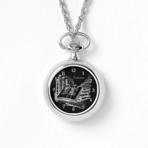 Personlig Black and White Academia Armbandsur