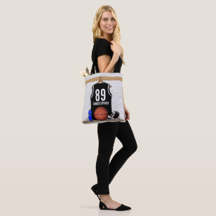Personlig Black and White Basketball Jersey Tygkasse