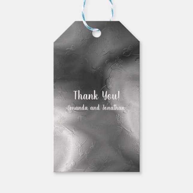 Personlig Black and White Bröllop Tack Gif Presentetikett (Framsidan)