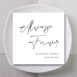 Personlig Black and White Calligraphy Bröllop Pappersservett