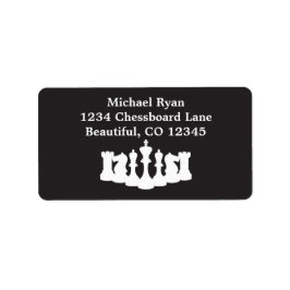 Personlig Black and White Chess Delar Classic Adressetikett