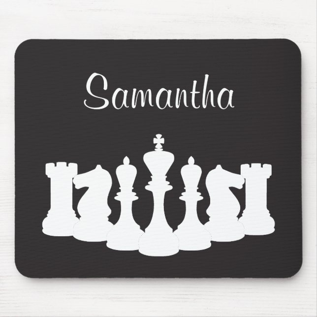 Personlig Black and White Chess Mousepad Musmatta (Framsidan)