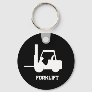 Personlig Black and white Forklift Nyckelring