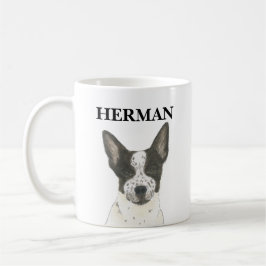 Personlig Black and White Heeler Cattledog Kaffemugg
