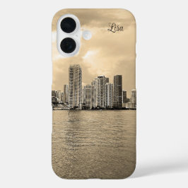 Personlig Black and White Miami iphone case