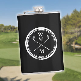Personlig Black and White Monogram Golf Fickplunta
