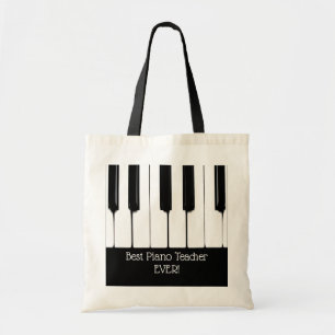 Personlig Black and White Piano Nycklar Tygkasse