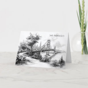 Personlig Black and White San Francisco Card Helgkort