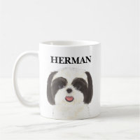 Personlig Black and White Shih Tzu