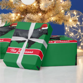 Personlig Black Angus och Santa Hat Presentpapper