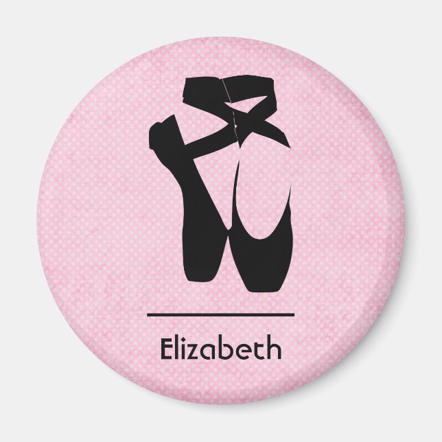 Personlig Black Ballet Shoes en Pointe Magnet (Framsidan)