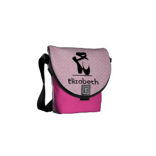 Personlig Black Ballet Shoes en Pointe Messenger Bag