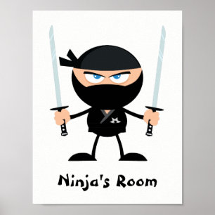 Personlig Black Bälte Ninja Warrior Two Katana Poster