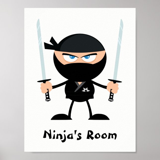 Personlig Black Bälte Ninja Warrior Two Katana Poster (Framsidan)