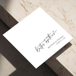 Personlig Black "Better Together" White Bröllop Pappersservett