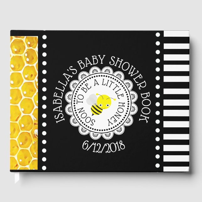 Personlig Black bi Bumblebee Baby Shower Bok (Framsida)