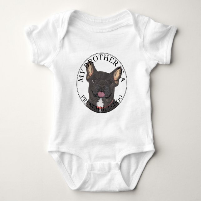 Personlig Black Brindle White Fransk Bulldog T Shirt (Framsida)