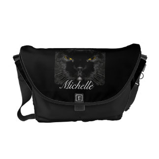 Personlig Black Cat Ansikte Messenger bag