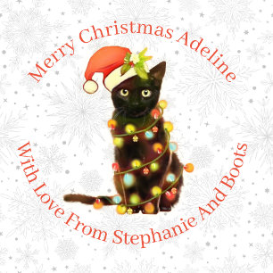 Personlig Black Cat jul Ljus Presentpapper
