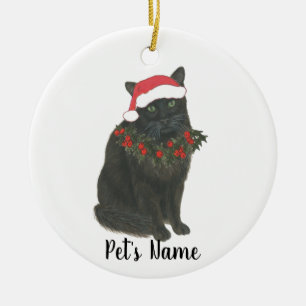 Personlig Black Cat Julgransprydnad Keramik